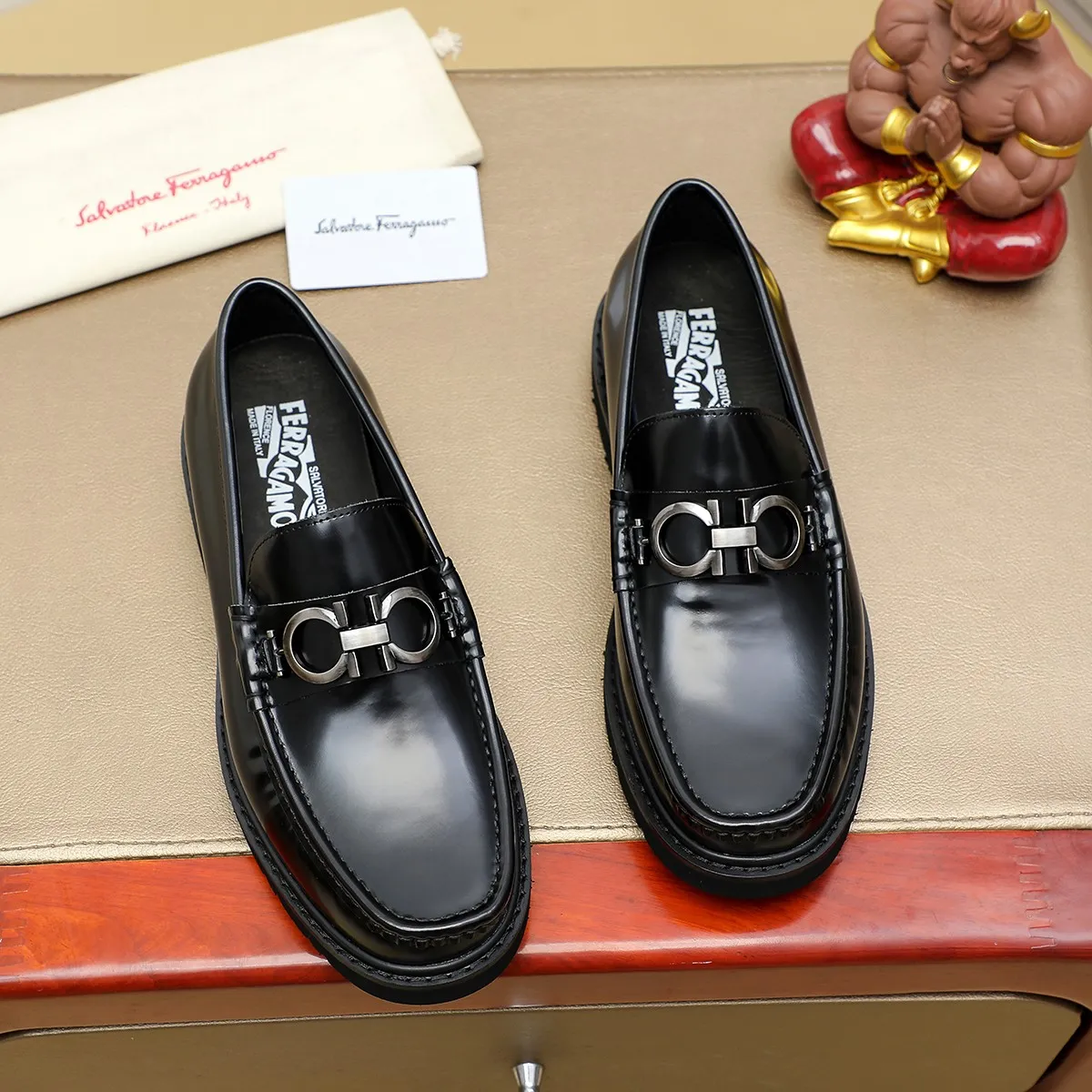 Men's shoes 💰500 Ferragamo [Ferragamo] top imported suit men's shoes 💯Original copy of the official website, product materials: selected imported embossed calfskin + luxury hardware buckle accessories ~ imported water-dyed cow 🐂 leather lining. Strong three-dimensional visual effect, original combination outsole, multiple colors available😘 Size: 38-44 (.45.46.4. Customized)